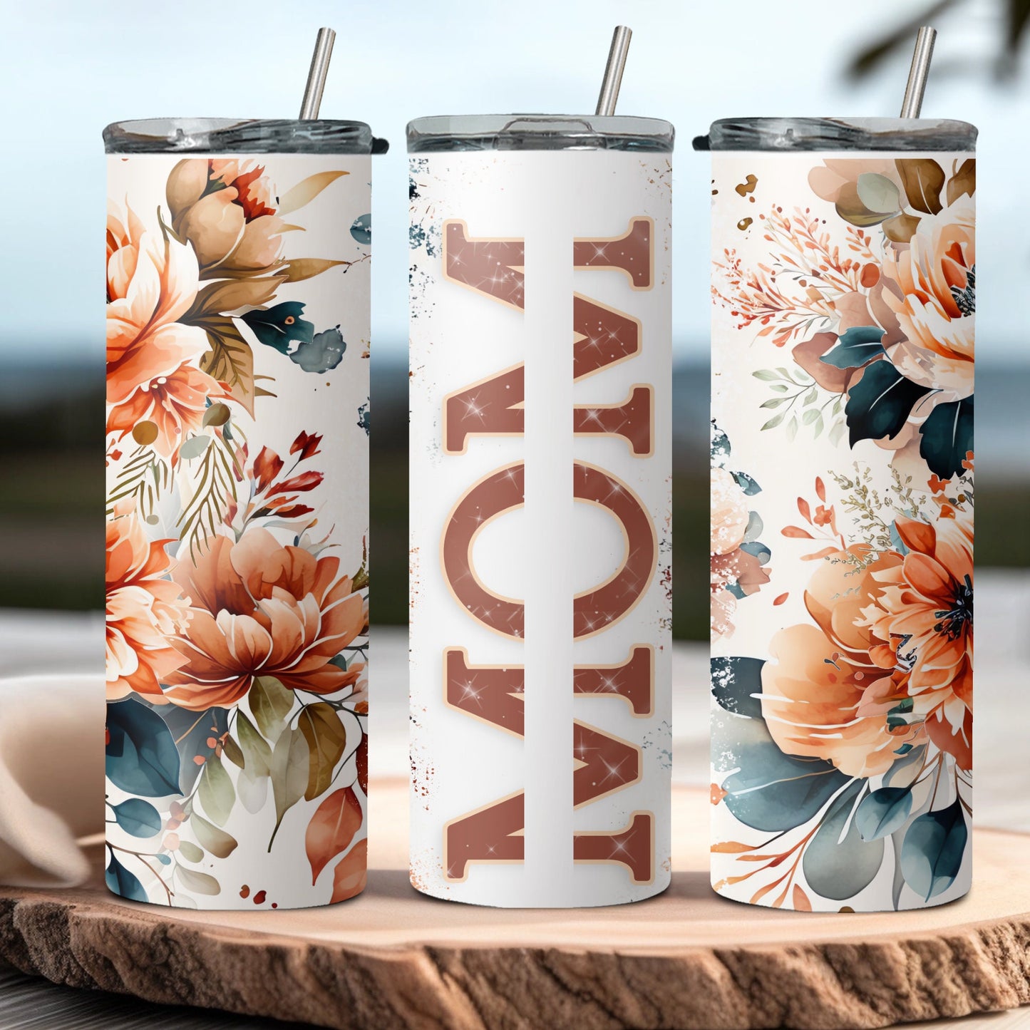 Personalized Mom Tumbler - Customizable Mother's Day & Birthday Gift - Sarcastic Design - 20oz Cup - Flowers - Gift for Her