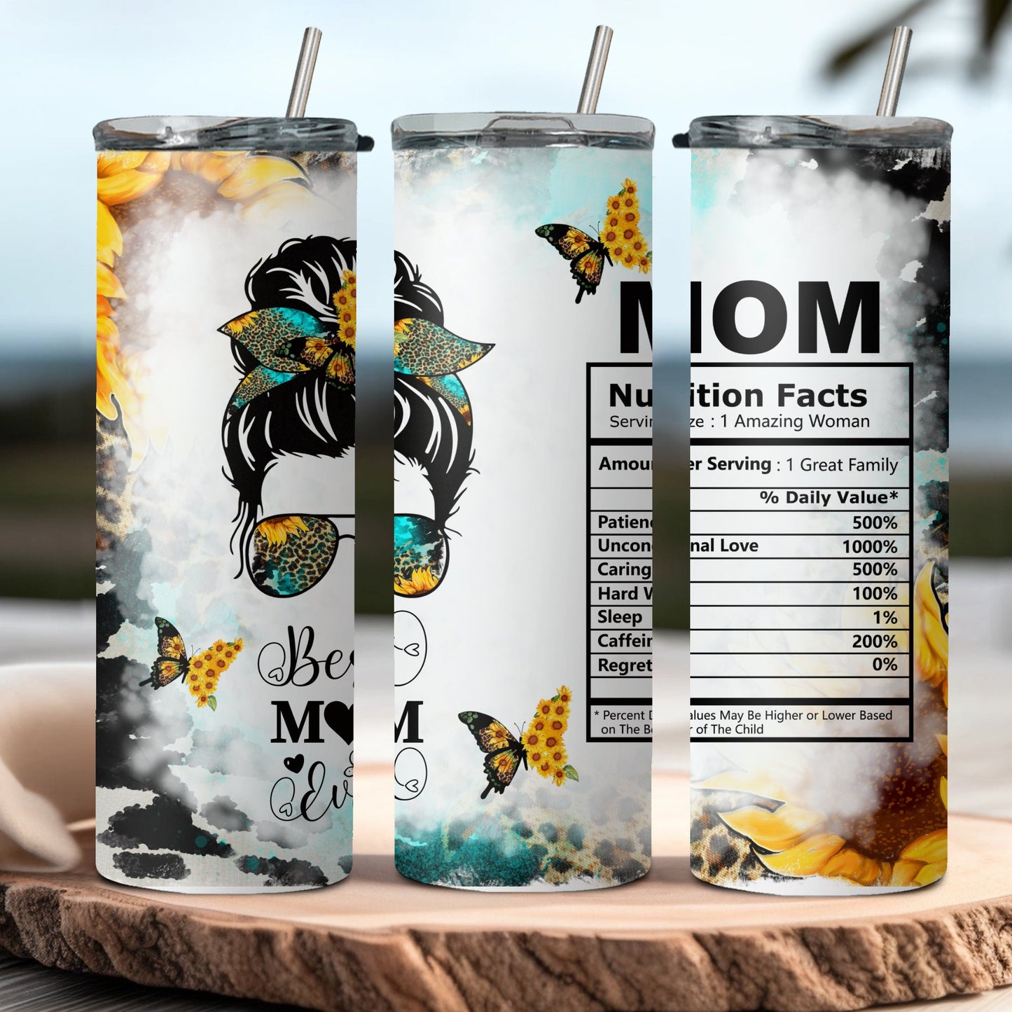 Personalized Mom Tumbler - Customizable Mother's Day & Birthday Gift - Sarcastic Design - 20oz Cup - Flowers - Gift for Her