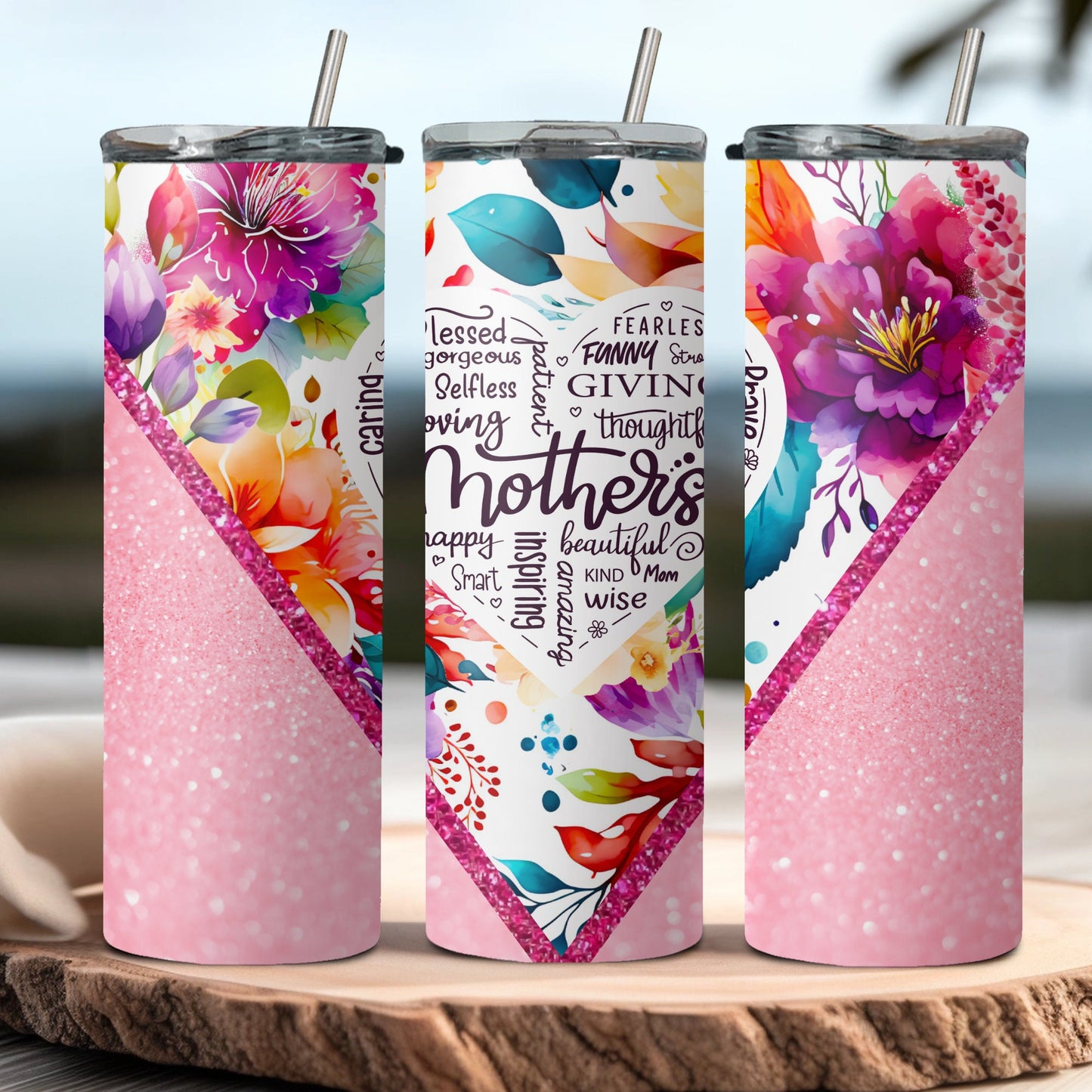 Personalized Mom Tumbler - Customizable Mother's Day & Birthday Gift - Sarcastic Design - 20oz Cup - Flowers - Gift for Her