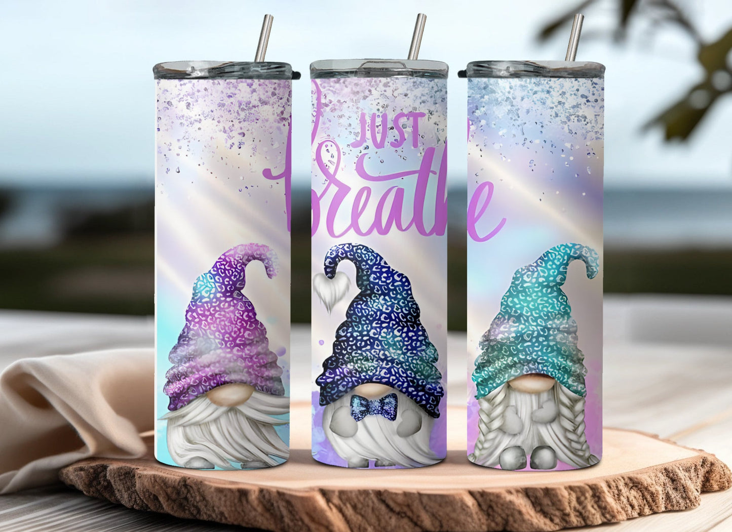 Whimsical Gnome Lover Tumblers - Perfect Gifts Featuring Mermaid, Rainbow, and Purple Heart Prints - Double Walled Insulation