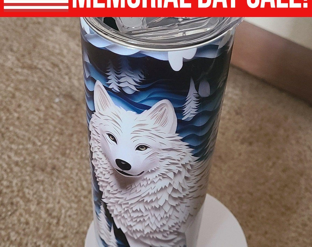 Unleash Your Inner Wolf with this Unique 3D Wolf Skinny Tumbler - Perfect Gift for Wolf Lovers - Hot/Cold Insulated Stainless Steel Tumbler